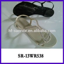 SR-13WR533 Heiße verkaufende bunte Schuhfrauen-Sommerkristall-PVC-Geleesandelholz-Melissa-Geleeschuhe